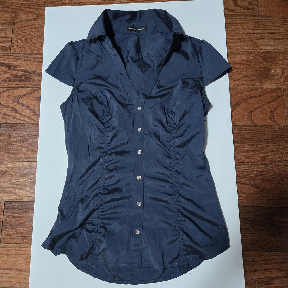 Express Navy Button-Down Women's Shirt